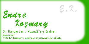 endre kozmary business card